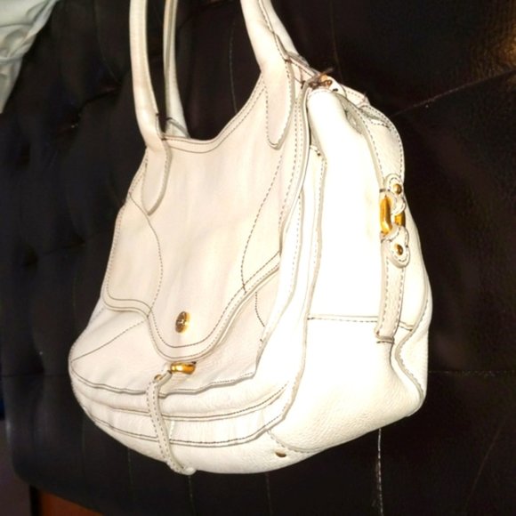 COLE HAAN | Leather Off White Cream Shoulder Bag - Picture 7 of 10